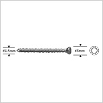 Self-Taping Cortex Screw 4.5mm, Hexagonal Socket.