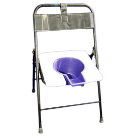 Folding Commode Chair With Back (Square)